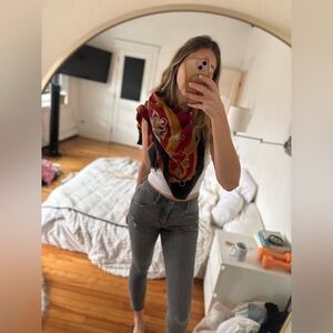 45 in x 45 in old money regal print scarf cotton poly blend